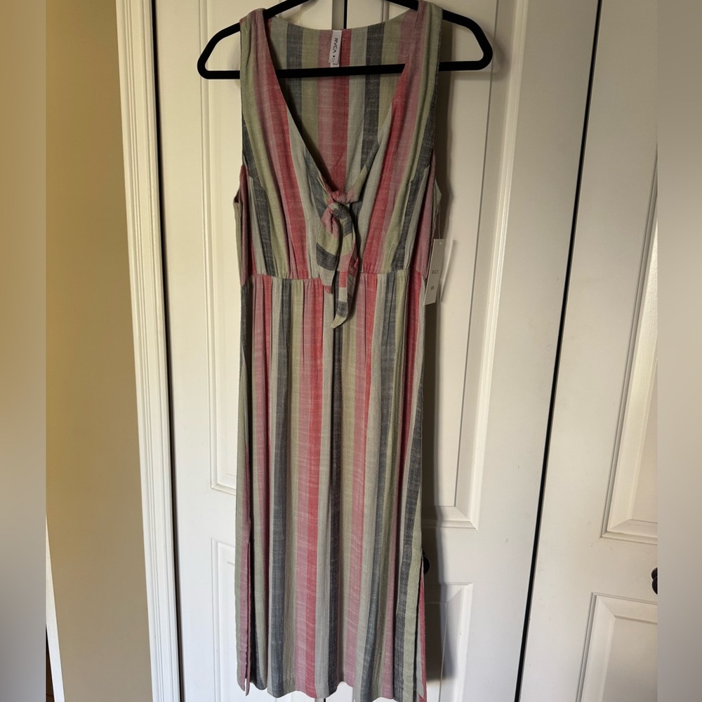 RVCA Multicolor Striped Maxi Dress